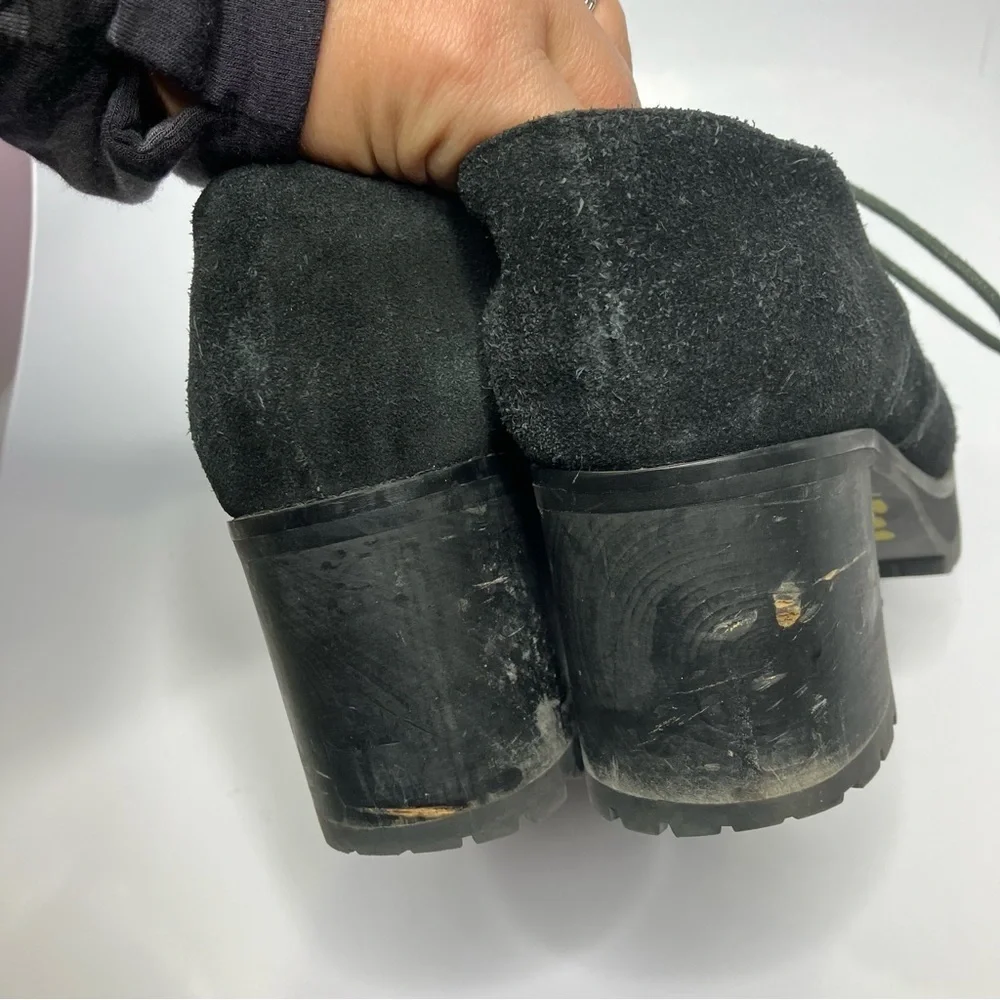 Jeffrey Campbell Havanas last KIDDO black suede block heel Oxford shoes size 7.5